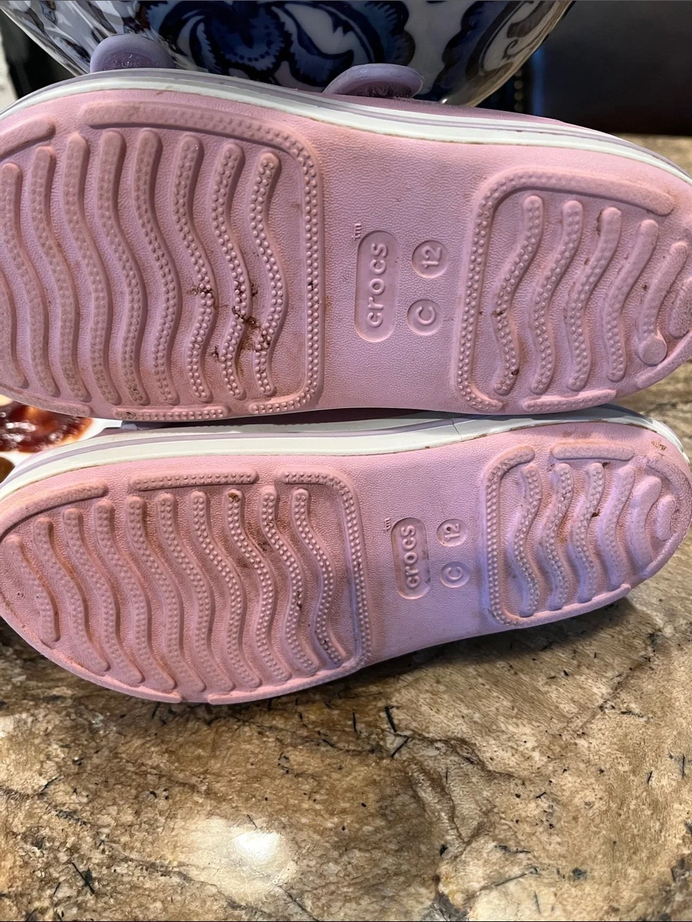 CROCS Kids Pink Sandals with Lavender Straps